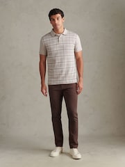 Crema - U.S. Polo Assn Jacquard Check Polo Shirt - Imagen 3 de 7