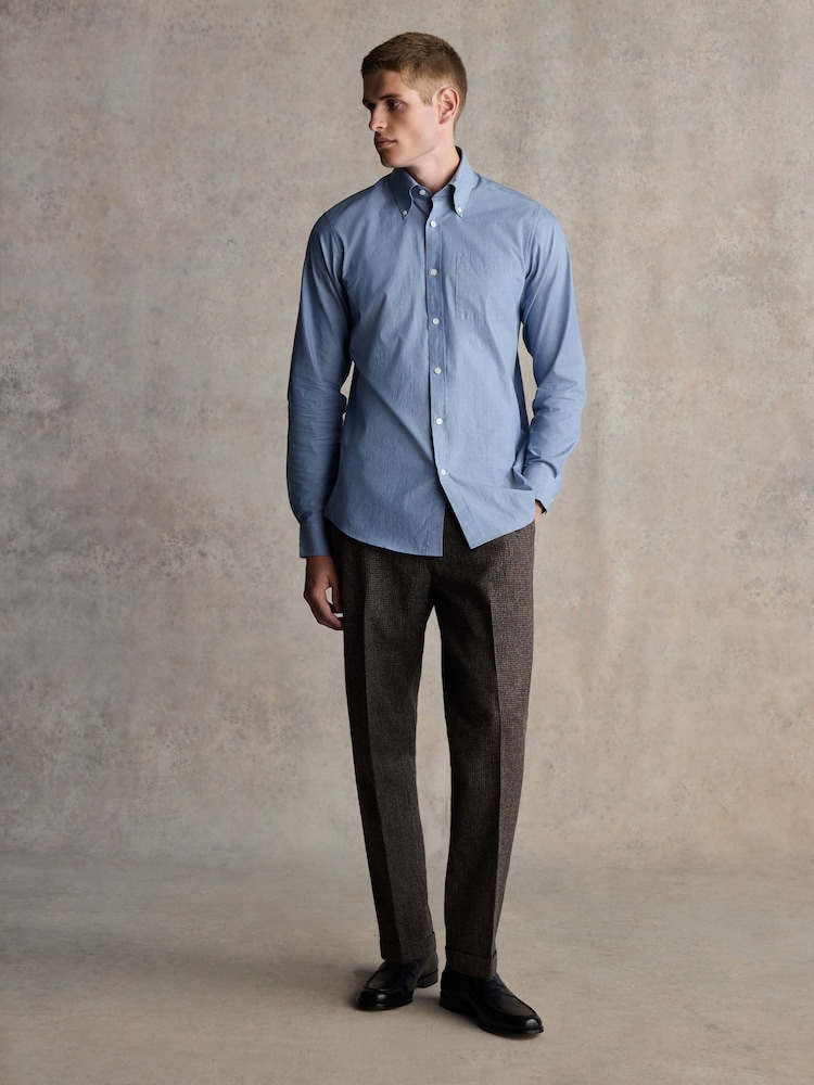 Barbour® Brown Slim Fit Textured Suit Trousers - Image 2 of 8