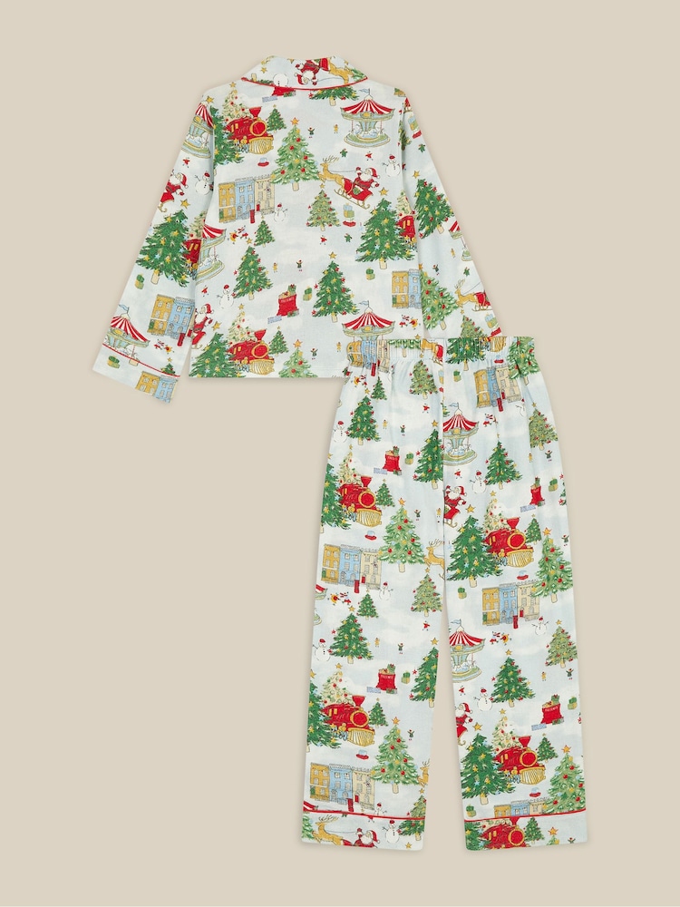 Monsoon Cream Christmas Tree Long Pyjamas Set - Image 2 of 6 Monsoon Cream Christmas Tree Long Pyjamas Set - Image 2 of 6