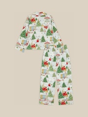Monsoon Cream Christmas Tree Long Pyjamas Set - Image 3 of 6