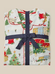 Monsoon Cream Christmas Tree Long Pyjamas Set - Image 4 of 6