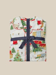 Monsoon Cream Christmas Tree Long Pyjamas Set - Image 6 of 6