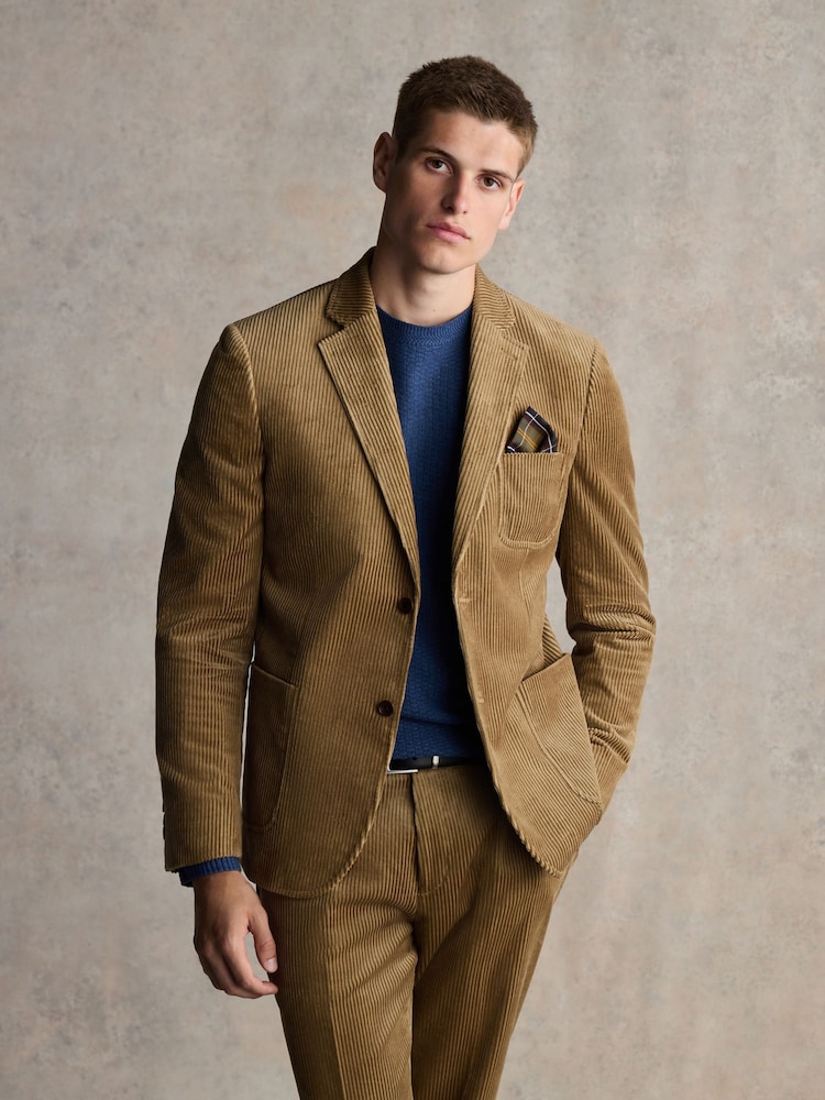 Barbour® Stone Slim Fit 100% Cotton Corduroy Suit Jacket - Image 2 of 12