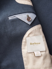 Barbour® Navy Slim Fit 100% Cotton Moleskin Suit Jacket - Image 11 of 12