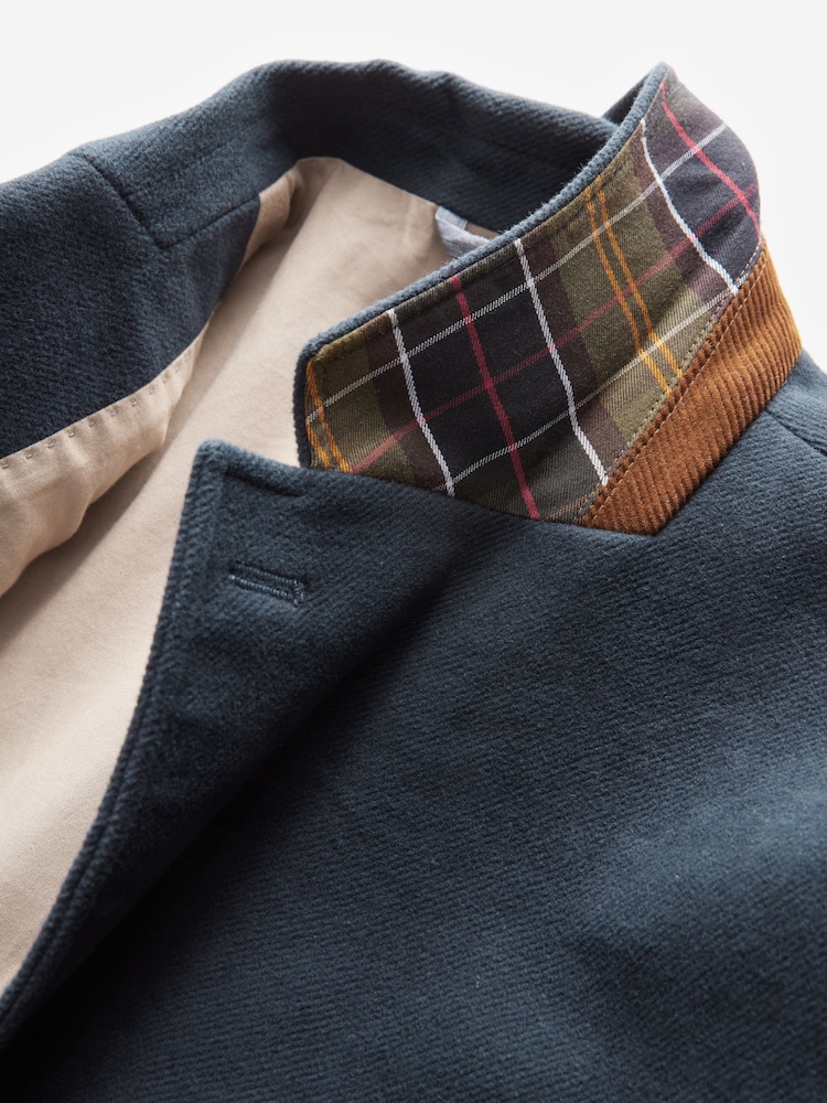 Barbour® Navy Slim Fit 100% Cotton Moleskin Suit Jacket - Image 12 of 12