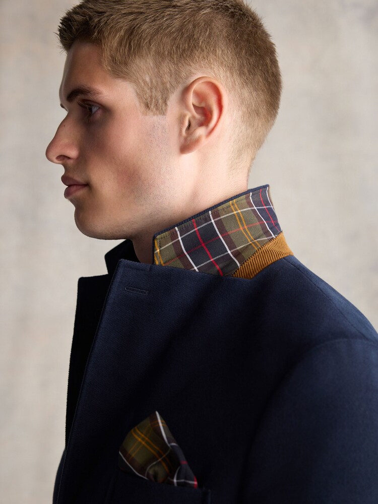 Buy Barbour® Navy Slim Fit 100% Cotton Moleskin Suit Jacket from 