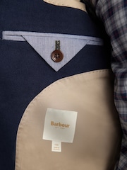 Barbour® Navy Slim Fit 100% Cotton Moleskin Suit Jacket - Image 6 of 12