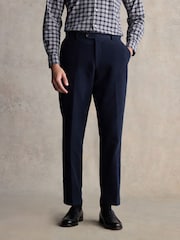 Navy Blue Barbour® Slim Fit Moleskin 100% Cotton Suit Trousers - Image 2 of 8