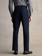 Navy Blue Barbour® Slim Fit Moleskin 100% Cotton Suit Trousers - Image 3 of 8