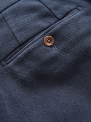 Navy Blue Barbour® Slim Fit Moleskin 100% Cotton Suit Trousers - Image 6 of 8