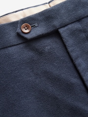 Navy Blue Barbour® Slim Fit Moleskin 100% Cotton Suit Trousers - Image 7 of 8