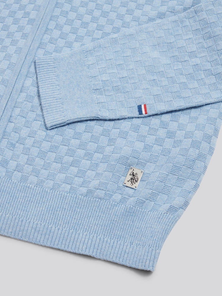 Μπλε - U.S. Polo Assn Smart Checkerboard Zip Through Funnel Jumper - Εικόνα 2 από 3 Μπλε - U.S. Polo Assn Smart Checkerboard Zip Through Funnel Jumper - Εικόνα 2 από 3