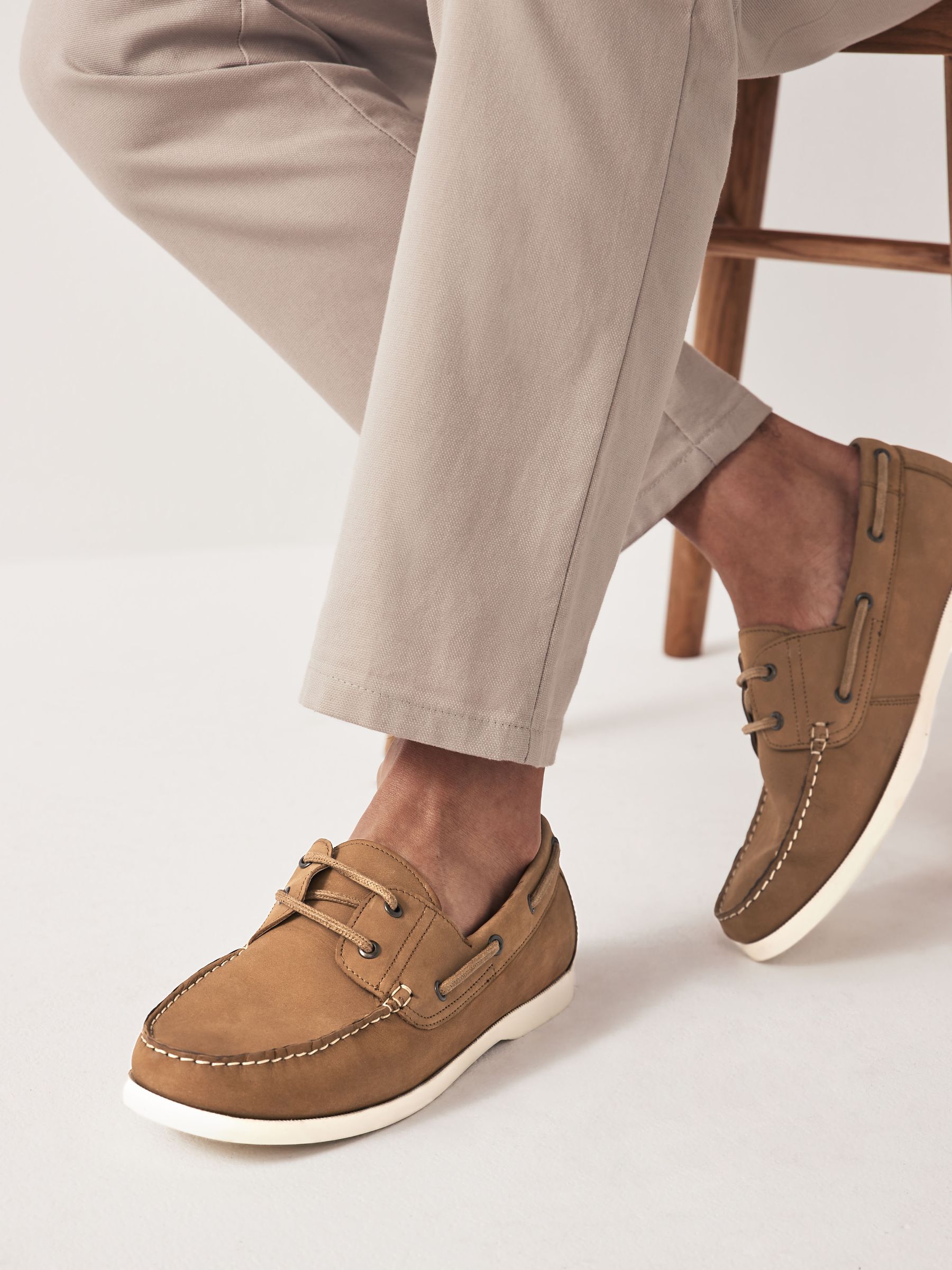 Buy Tan Brown Leather Boat Shoes from the Next UK online shop