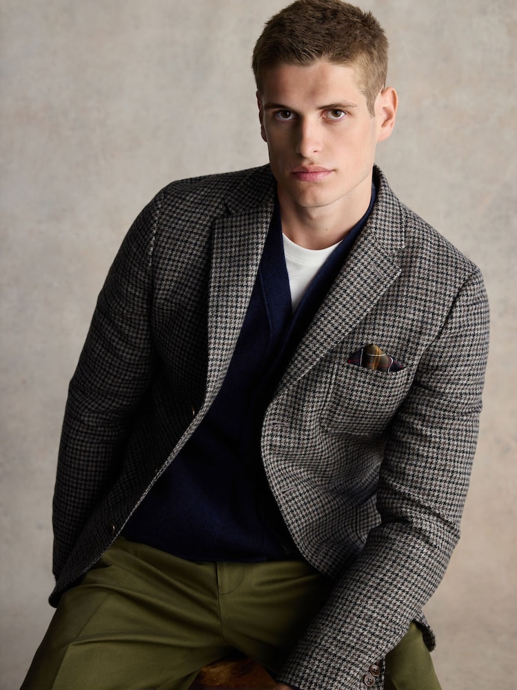 Barbour® Grey Slim Fit Blazer - Image 1 of 6