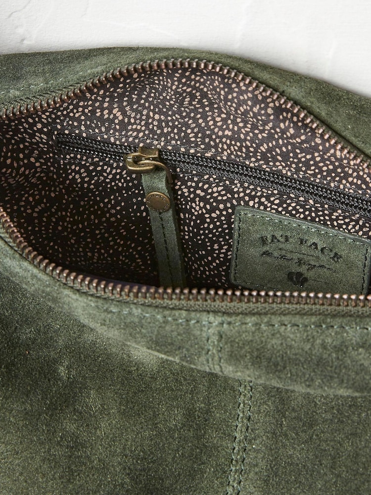 FatFace Green Sadie Scoop Crescent Suede Bag - Image 3 of 4