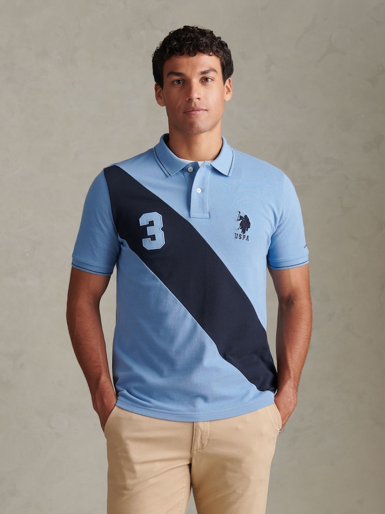 U.S. Polo Assn. Blue Sash Colour Block Pique Polo Shirt - Image 1 of 10 U.S. Polo Assn. Blue Sash Colour Block Pique Polo Shirt - Image 1 of 10