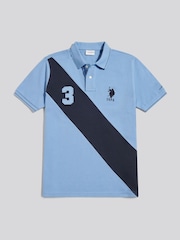 U.S. Polo Assn. Blue Sash Colour Block Pique Polo Shirt - Image 6 of 10