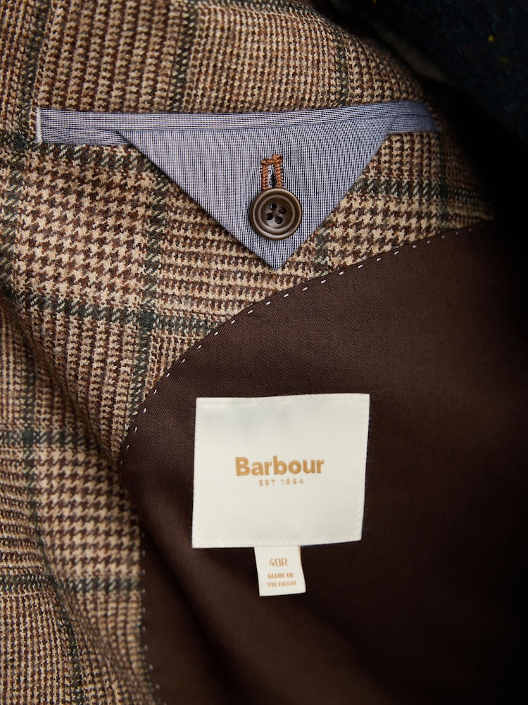 Barbour® Taupe Brown Slim Fit Blazer - Image 5 of 5