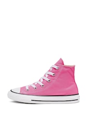 Converse Pink Chuck Taylor High Top Junior Trainers - Image 2 of 6