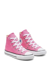 Converse Pink Chuck Taylor High Top Junior Trainers - Image 4 of 6