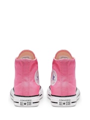 Converse Pink Chuck Taylor High Top Junior Trainers - Image 5 of 6