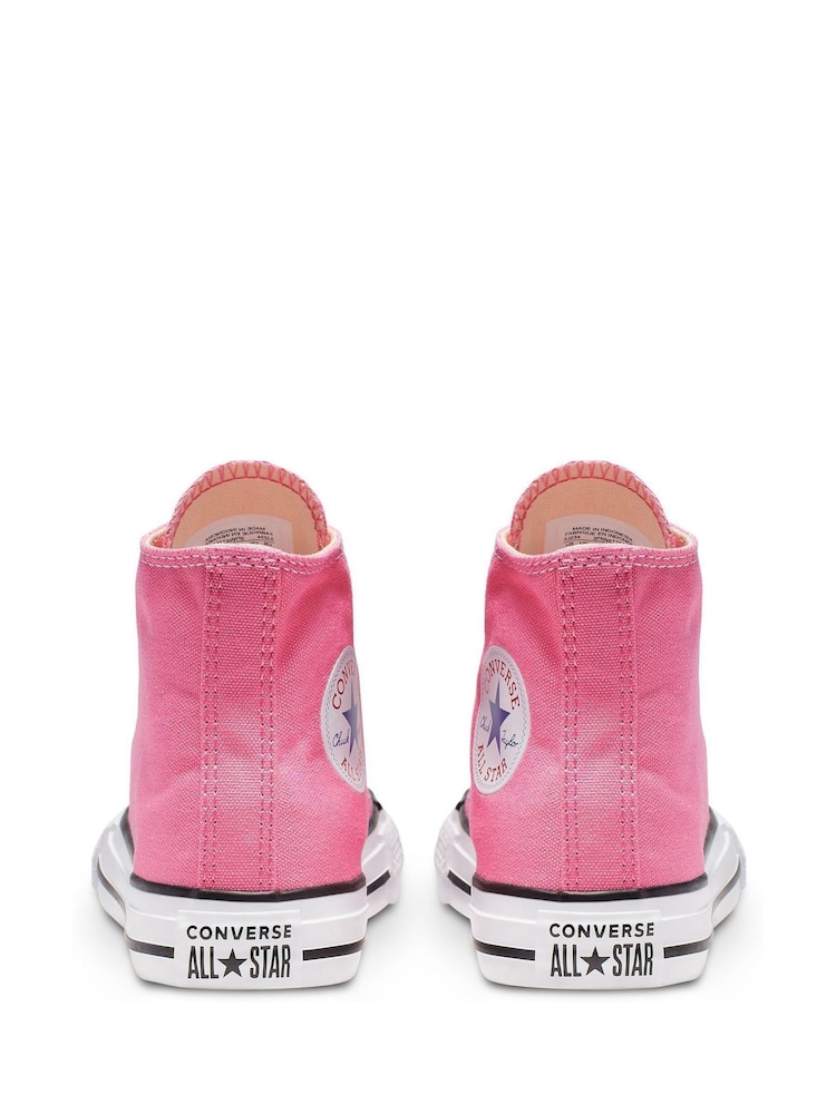 Converse Pink Chuck Taylor High Top Junior Trainers - Image 5 of 6