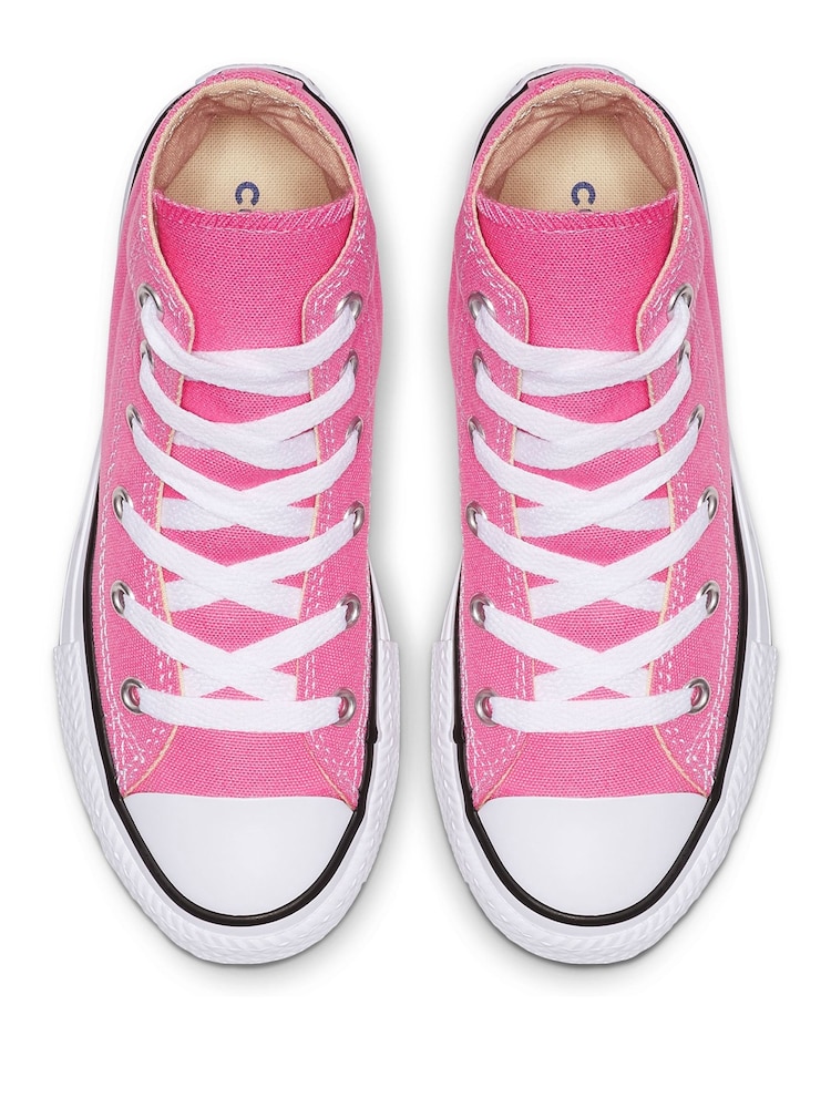 Converse Pink Chuck Taylor High Top Junior Trainers - Image 6 of 6
