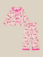 طقم بيجامة طويلة بطبعة حروف بتصميم عيد الميلاد من Monsoon - صورة 1 من 4
