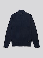 Ναυτικό μπλε - U.S. Polo Assn Smart Checkerboard Zip Through Funnel Jumper - Εικόνα 6 από 8