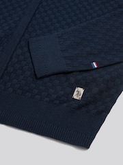 Ναυτικό μπλε - U.S. Polo Assn Smart Checkerboard Zip Through Funnel Jumper - Εικόνα 7 από 8
