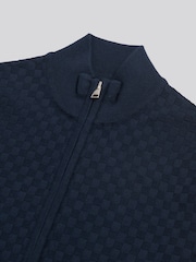 Ναυτικό μπλε - U.S. Polo Assn Smart Checkerboard Zip Through Funnel Jumper - Εικόνα 8 από 8