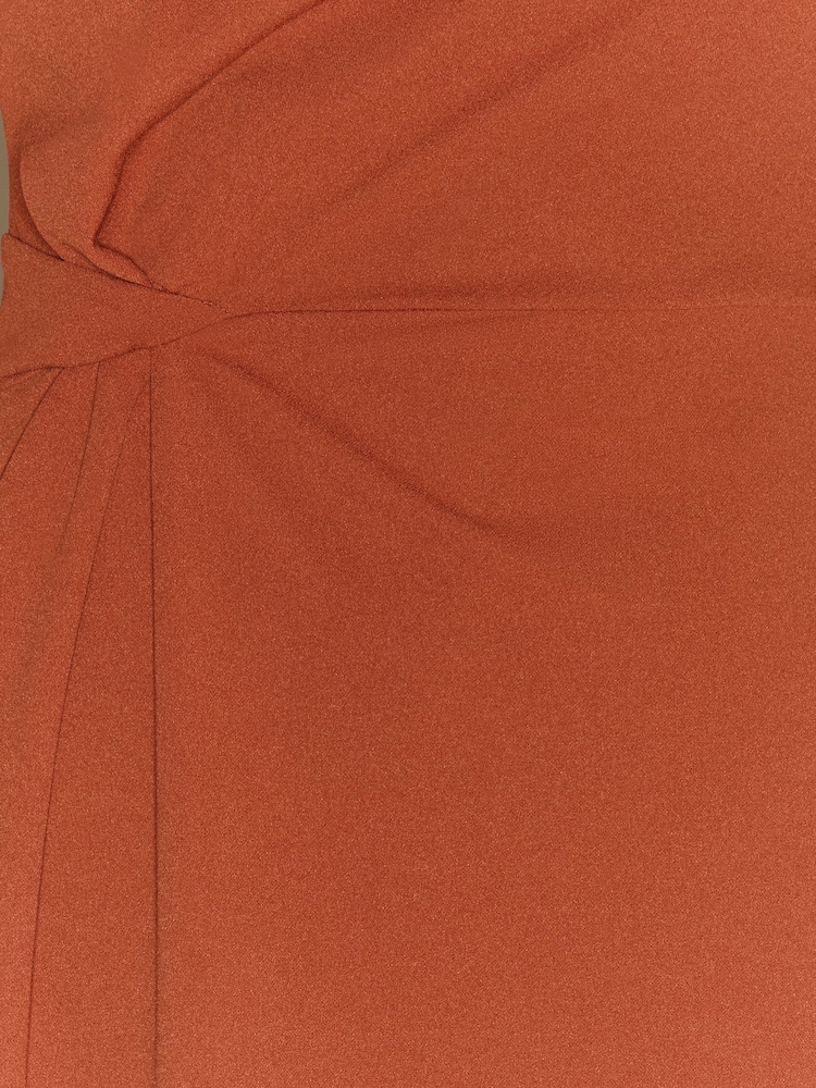Lipsy Rust Brown Side Knot Shorts Sleeve Midi Dress - Image 5 of 5 Lipsy Rust Brown Side Knot Shorts Sleeve Midi Dress - Image 5 of 5