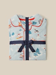 Monsoon Blue Christmas Skiing Dog Long Pyjamas Set - Image 4 of 4