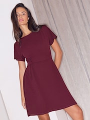Lipsy Burgundy Red Side Knot Mini Dress - Image 1 of 6