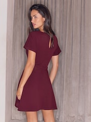 Lipsy Burgundy Red Side Knot Mini Dress - Image 6 of 6