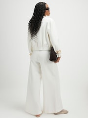 River Island White Belted Wide Leg Trousers - Image 2 of 4