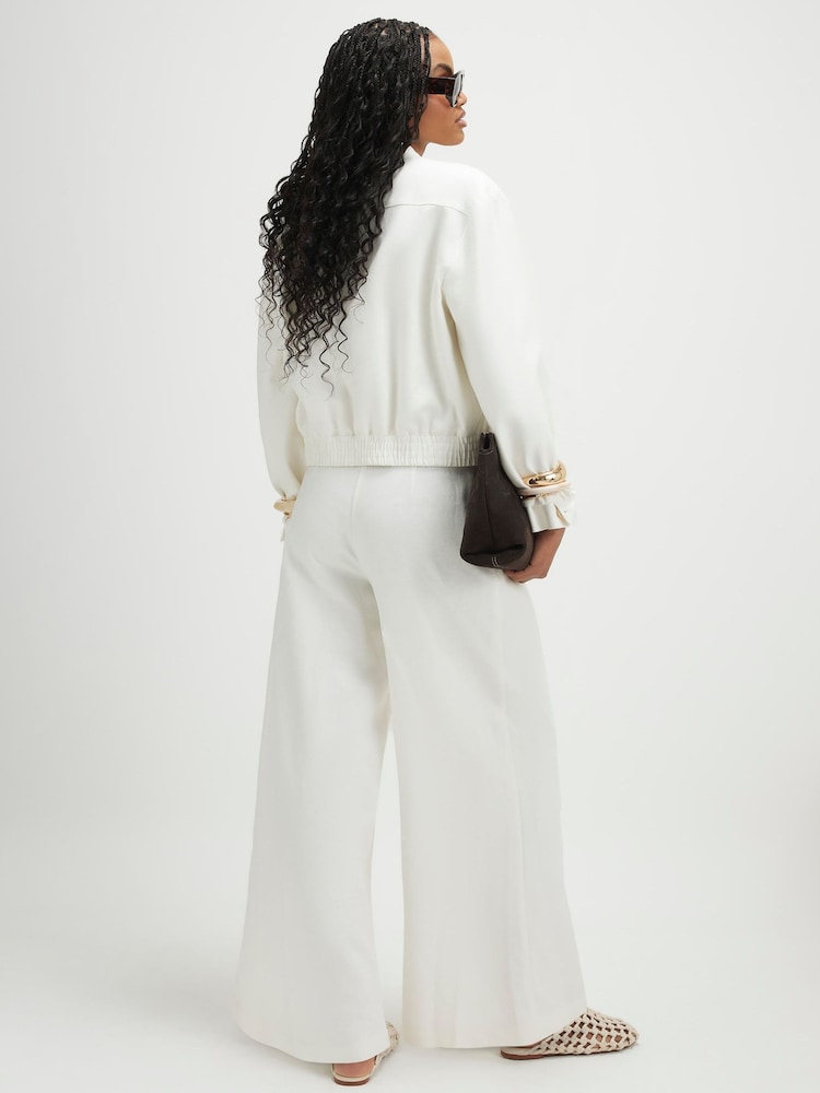 River Island White Belted Wide Leg Trousers - Image 2 of 4