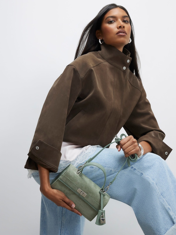 River Island Green Lock Front Tote Bag - Image 1 of 6 River Island Green Lock Front Tote Bag - Image 1 of 6