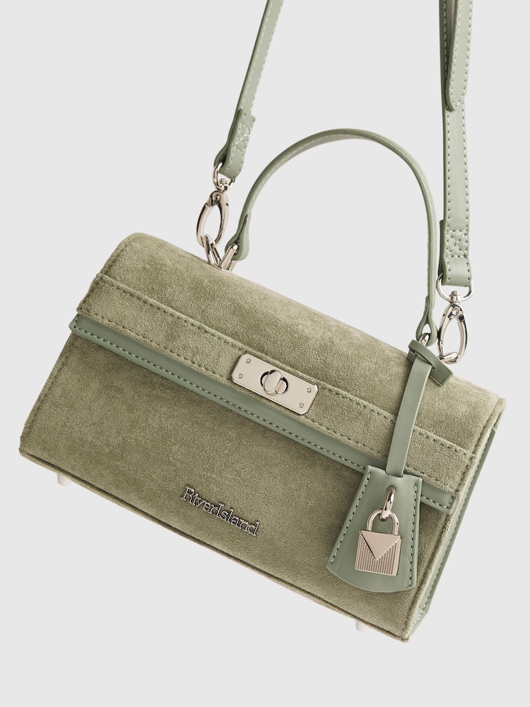 River Island Green Lock Front Tote Bag - Image 6 of 6 River Island Green Lock Front Tote Bag - Image 6 of 6