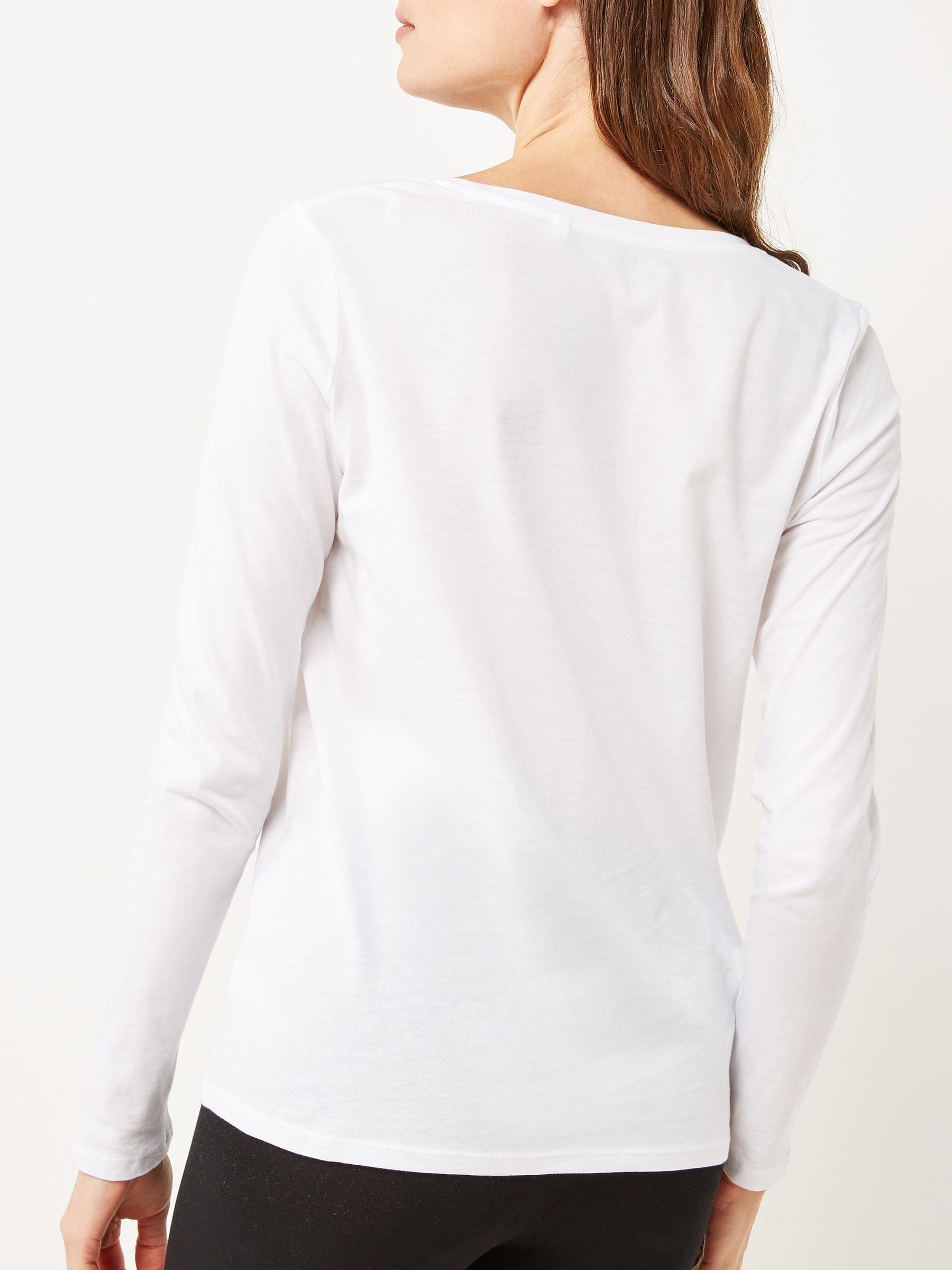 Buy White Long Sleeve Crew Neck 100% Cotton T-Shirt from Buy White Long Sleeve Crew Neck 100% Cotton T-Shirt from