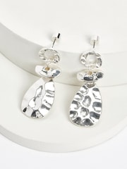 Aela Silver Tone Hammered Earrings - Image 1 of 3