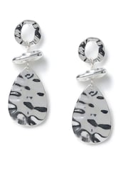 Aela Silver Tone Hammered Earrings - Image 2 of 3