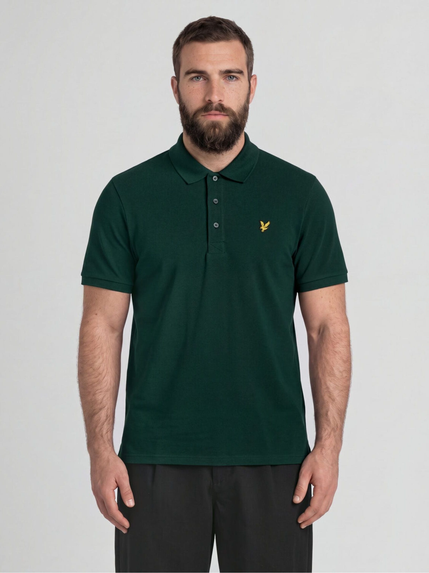 Lyle & Scott Men's Green Plain Polo Shirt