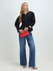 River Island Black Long Balloon Sleeve Button Up Jacket - Image 4 of 4