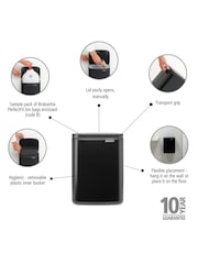 Brabantia Black Bo  Hi 7L Waste Bin - Image 6 of 10