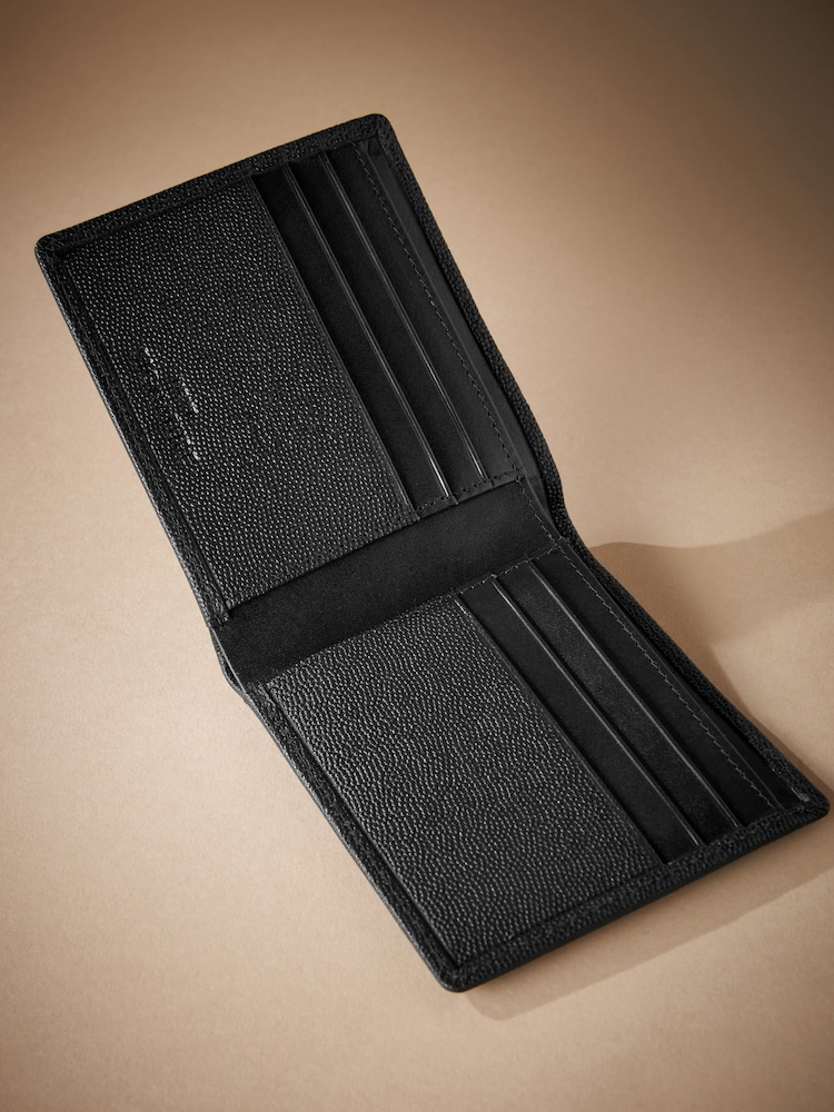 Black Signature Textured Leather Wallet - Image 2 of 3