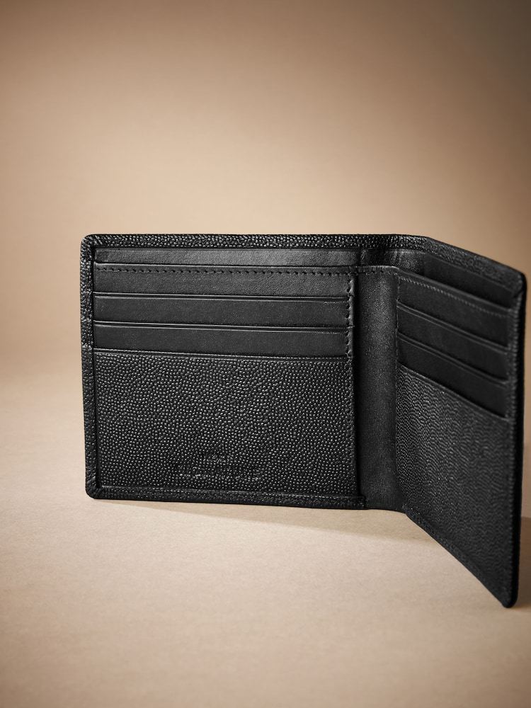 Black Signature Textured Leather Wallet - Image 3 of 3