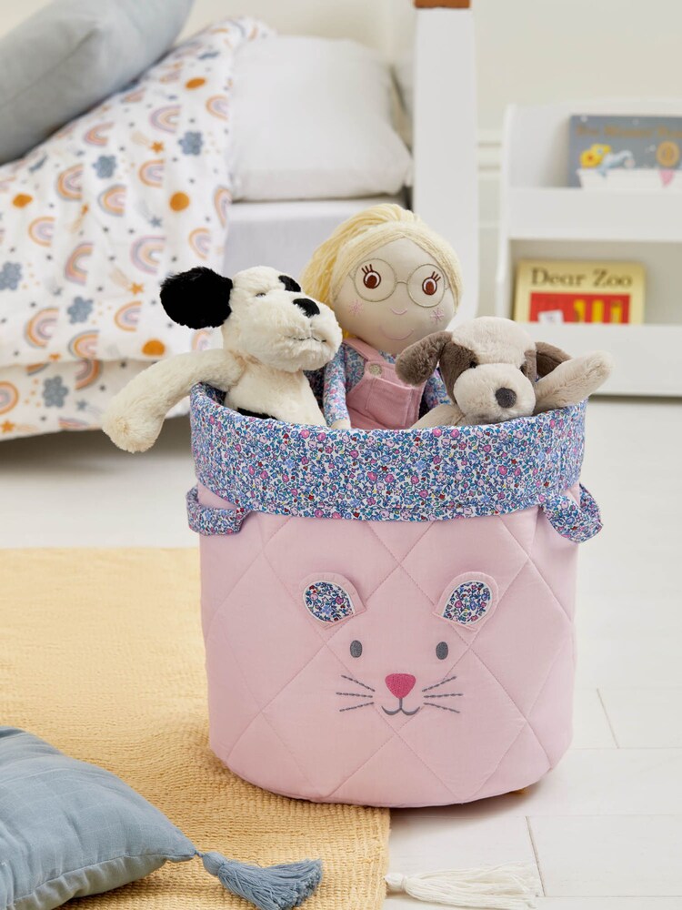 JoJo Maman Bébé Mouse Ditsy Floral Soft Storage Basket - Image 4 of 4