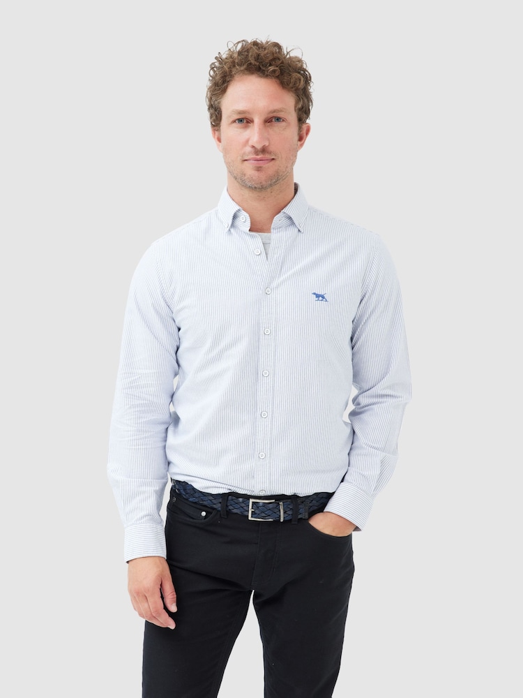 Rodd & Gunn Blue Oxford Lakeside Stripe Sport Fit Shirt - Image 1 of 5