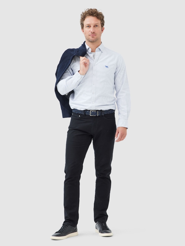 Rodd & Gunn Blue Oxford Lakeside Stripe Sport Fit Shirt - Image 2 of 5